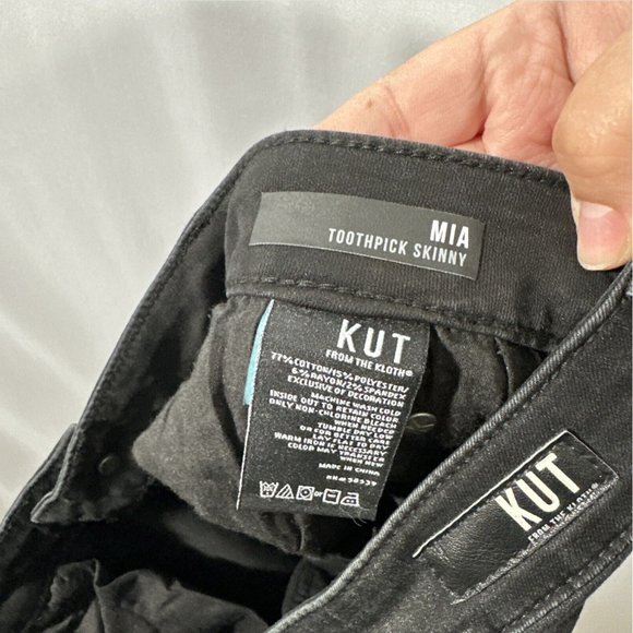 NWT‎ Kut From The Kloth [ 16 ] Mia Embroidered Toothpick Skinny Jeans Grey - Picture 14 of 16